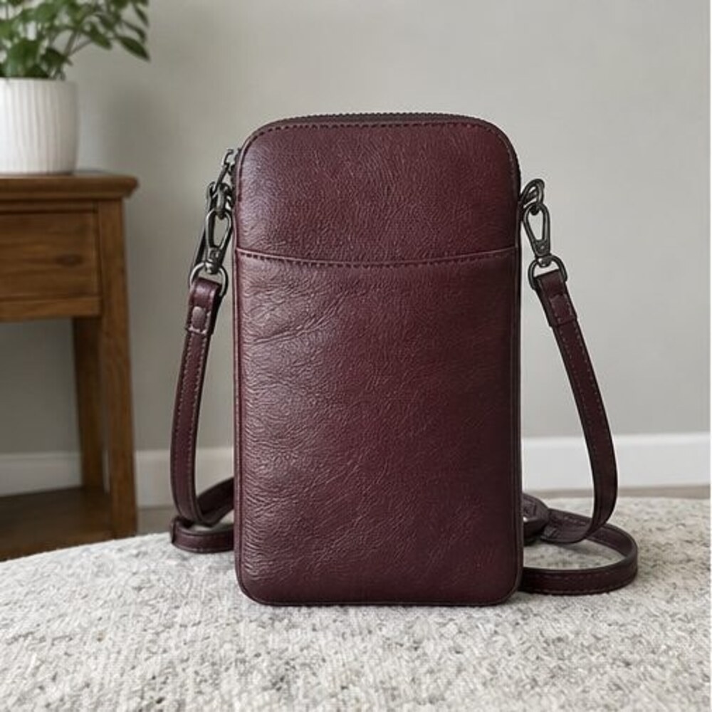 Brown Pebbled Crossbody Bag
